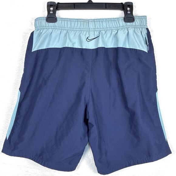 VTG Nike Mens M Blue Teal Mesh Lined Running Hiking Swim Trunks Surf Shorts Y2K - Picture 2 of 12